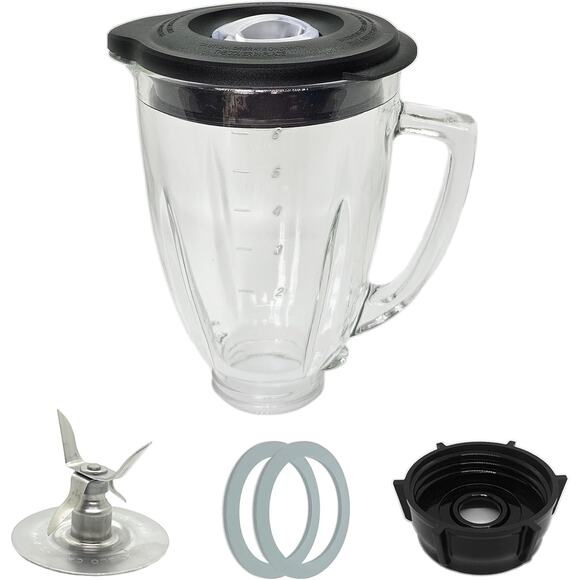 Oster Blender Glass Jar 6-Cup Replacement with Blade Base & Gaskets Fits Classic - Picture 1 of 7
